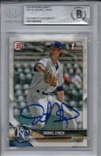 Daniel Lynch Kansas City Royals 2018 Bowman Draft Signed Rookie Card Beckett