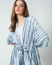 Tie and dye rayon Bathrobe Cover Up Beach Women Bikini Cover Up kimono Summer