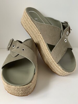Zara  Men’s Green Espadrilles Size 8 Zara Mens Espadrilles Slip On Shoes Brown Suede Contrast EU  main image 3