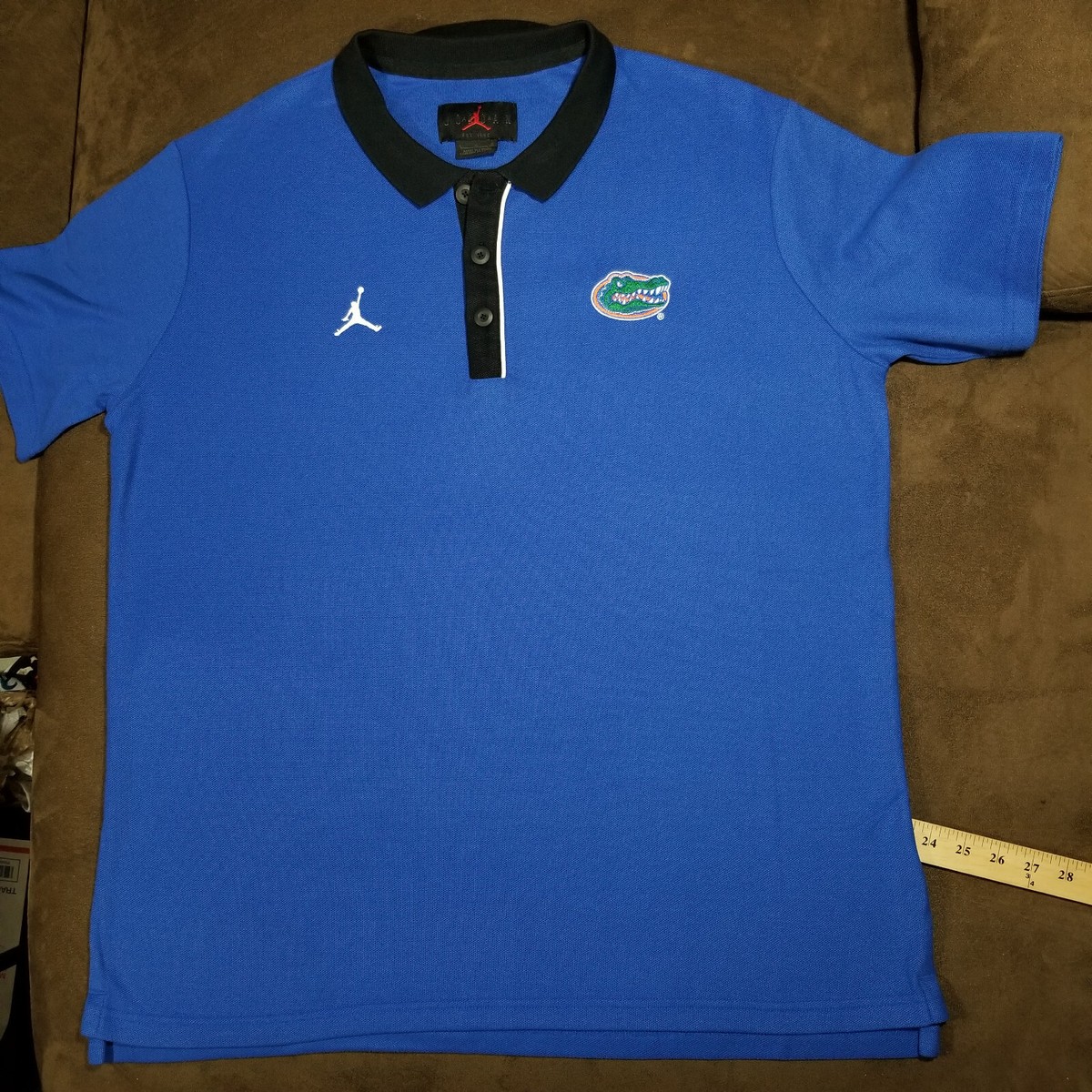 AIR JORDAN GOLF POLO SHIRT FLORIDA GATORS MENS LARGE BLUE EMBROIDERED