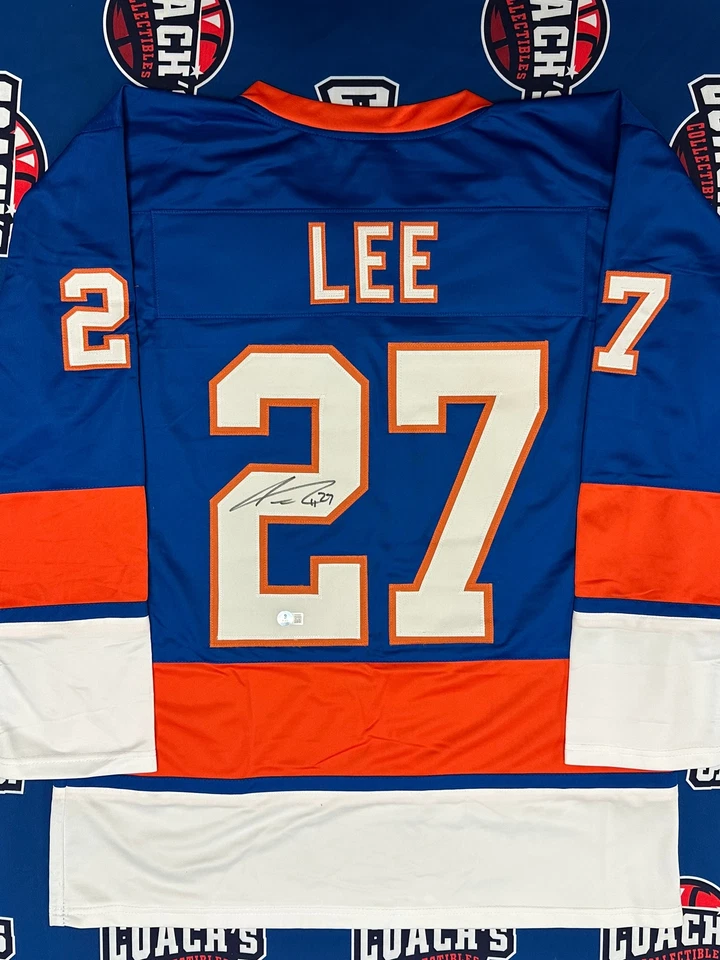 COACH'S COLLECTIBLES Anders Lee Autographed CUSTOM NY Islanders Blue Jersey (Beckett)