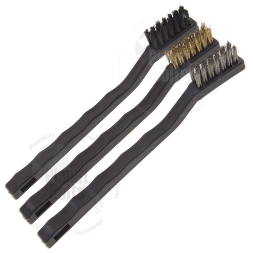 Steel Nylon Brass 3x Cleaning Brush Kit Motorcycle Car Gun Brass Detailing Set - Bild 2 von 3
