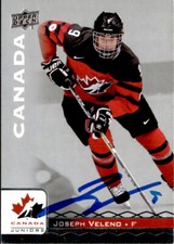 Joe Veleno Signed 2017 Upper Deck Canada Juniors card Montreal Canadiens
