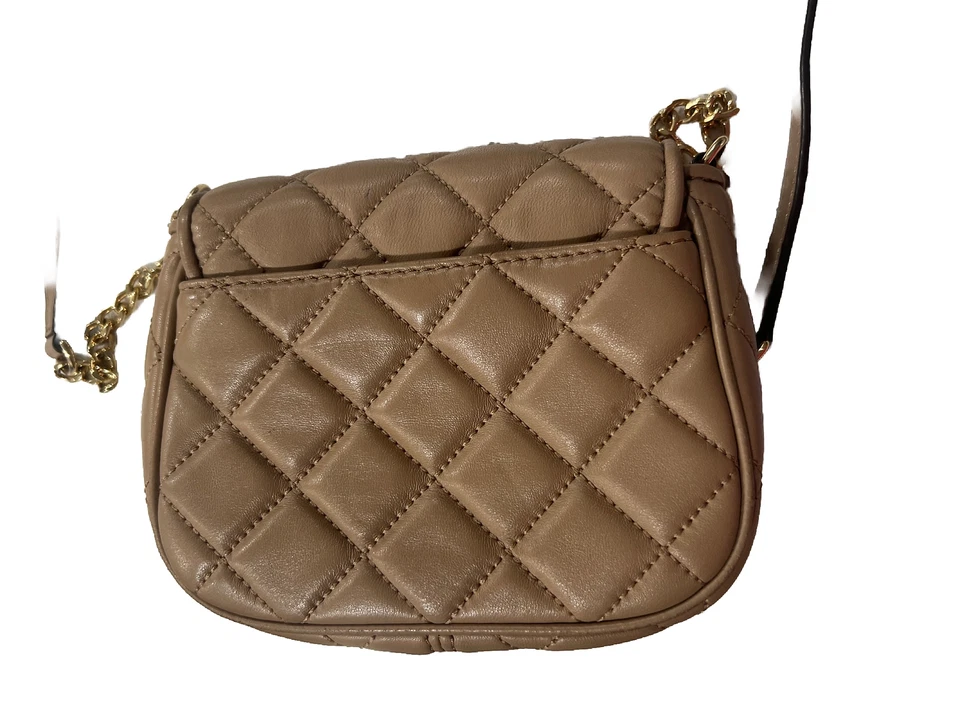 Michael Kors Fulton Small Beige Quilted Leather Crossbody Bag 6.5" x 6" - Image 3 of 4