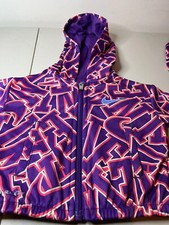Nike Hoodie Jacket Kids Girls 12M Purple  Pink Patterned Logo Dri Fit Zip Up