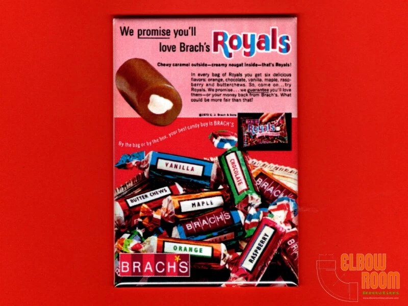 Brachs Royals candy vintage ad 2x3 fridge/locker magnet