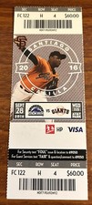 Rockies vs Giants Game 9/28/2016 Santiago Casilla on Ticket Seat 4