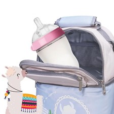 Beige Sky Blue Breastmilk Cooler Transport Bag Waterproof Soft Double Layer SG