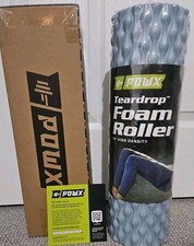 PowX - Textured Foam Roller for Muscle Massage HIGH-DENSITY 18" x 5.5" - Gray
