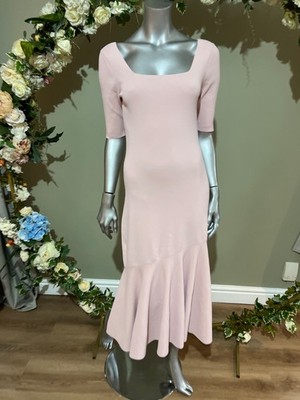 TED BAKER Midikleid TB 2 UK 10 Miyaa hellrosa Strick Flippy Rock eckiger Ausschnitt
