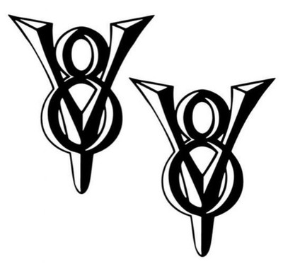 2x V8 Zeichen Autoaufkleber Sticker 12x10m Kult Racing Power  Tuning