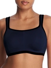 Natori 731050 Yogi Sports Bra Convertible Underwire Sz 32G Navy/Black