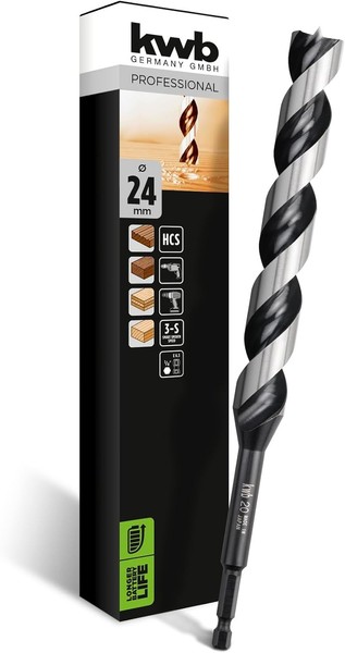 Kwb 3-S Japan Schlangenbohrer ø 24 Mm, 235 Mm Aus Blankgeschliffenem Cv-Stahl Mi-image