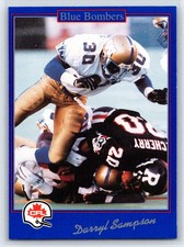 1991 JOGO CFL Darryl Sampson Winnipeg Blue Bombers #144