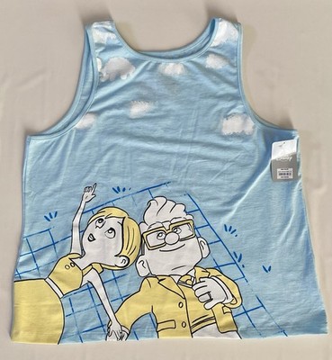 Disney Store blue Clouds UP  Carl and Ellie Womens Tank Top XXl 2xl shirt NWT