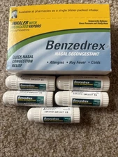 BENZEDREX Nasal Decongestant ~ Allergies Colds Hayfever ~ 5 Trial Size ~ 05/2027
