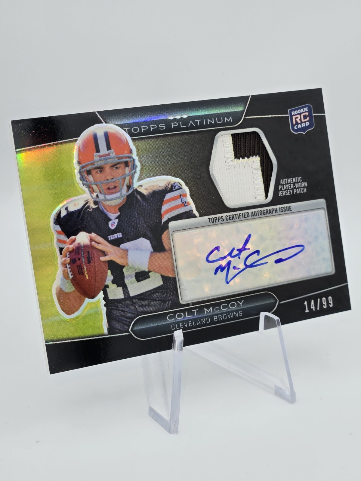 Colt McCoy Topps Platinum Patch Autograph #ARPCM Black Refractor