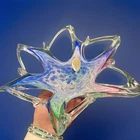 Vintage Murano Hand Blown Art Glass Splash Starfish Candy Bowl Italy Multicolor