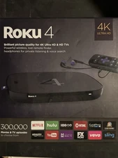 Roku 4 4400X HD & 4K UHD Streaming Media Player - Black 