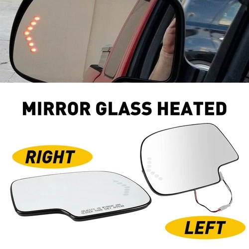 Pair Side Heated Glass Mirror w/ Turn Left Signal & for Right 2003-06 GMC Yukon
