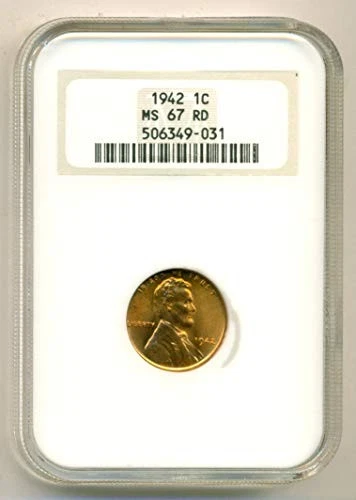 1942 Lincoln Wheat Cent MS67 RED NGC OH