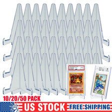 10-50PCS Clear Acrylic Trading Card Stands for Coins Sports Cards Display Holder