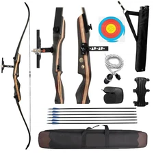 Recurve Bow and Arrow Set, Professional Aldults Archery Hunting Bow Kit, Ergo...
