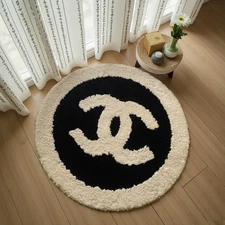 Small Fragrance Style Rug Simple Bedroom Mat Home Living Room Round Floor Mat