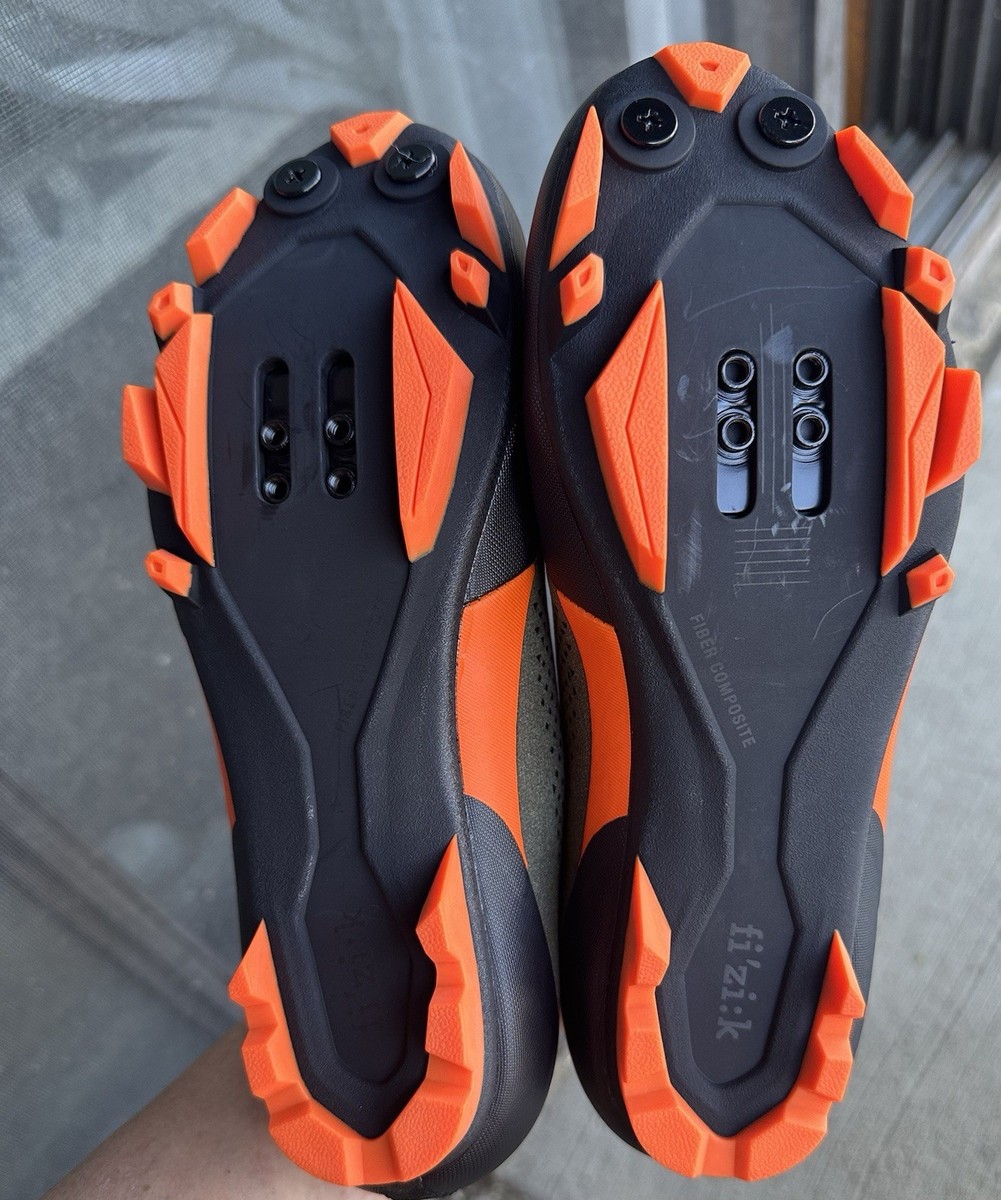 Fizik X5 Terra Suede Mountain Bike Men\'s Green Orange Cycling Shoes - M 11.5 Fizik X5 Terra - Suede Military Green / Orange Fluo - EU  main image 4