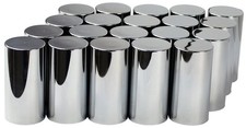33mm Chrome ABS Plastic Cylindrical Screw on Lug Nut Covers Caps for Semi Tru...