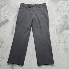 Dockers Pants Mens 34 x 30 Gray Striped Straight Fit Flat Front Chino Stretch