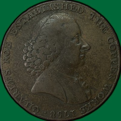1790 Macclesfield Cheshire Halfpenny Conder Very Fine VF Coin