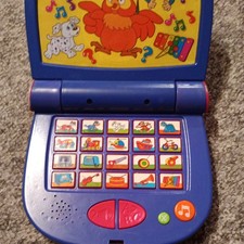 Jouet électronique musical enfant type ordinateur portable bleu/violet
