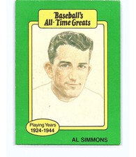 1987 Hygrade All-Time Greats Al Simmons #NNO