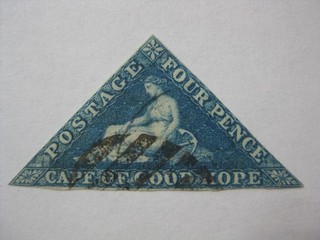 CAPE OF GOOD HOPE BRITISH COLONY SG. #4 scarce used Cape Triangle stamp! (5)