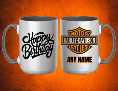 PERSONALIZED HAPPY BIRTHDAY HARLEY DAVIDSON GIFT 15oz Coffee Mug