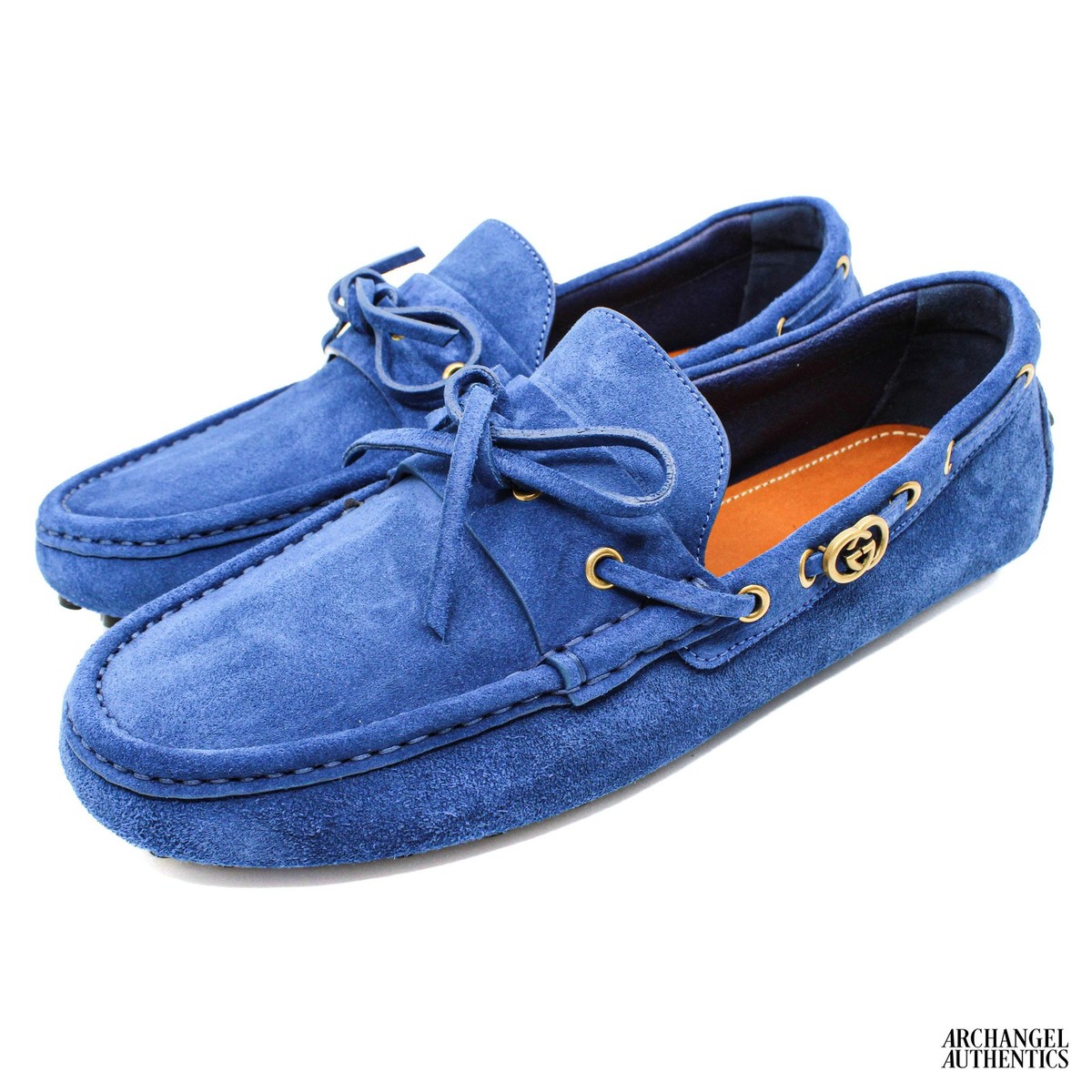 Gucci Driver Interlocking G Supersofty Mocassin Suede Royale  display picture 3