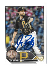 2023 TOPPS #75 JT BRUBAKER PIRATES YANKEES AUTOGRAPHED SIGNED BASEBALL CARD