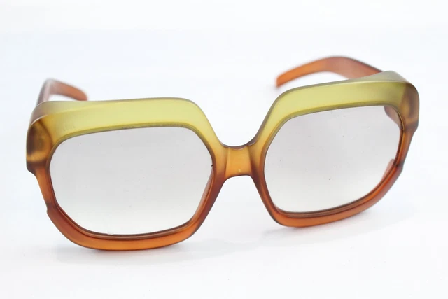 04 Christian Dior 2002 Ombre Amber Brown Optyl Oversized Sunglasses w/ Dustbag