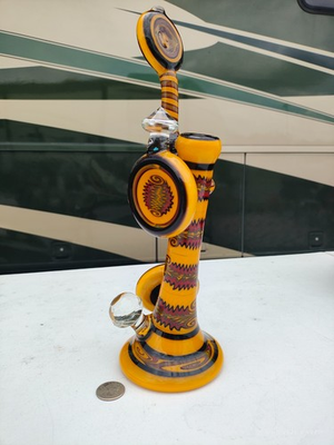 #ad #ad Fro Custom Snorkel Bubbler 2 Opal Faceted Wig Wag Heady Glass Marble c.2010 $1999.99