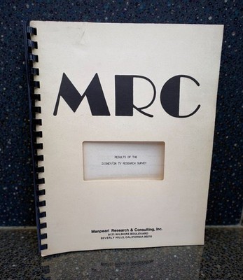 Walt Disney TV Market Research Survey Report MRC 1979 Pay Television Study