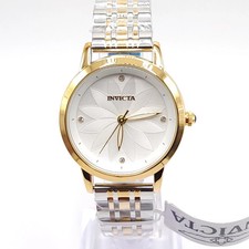 Invicta Womens Wildflower Tigerlilly Watch Two Tone Gold Silver Dial - NEW