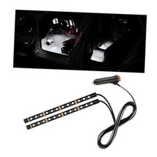 Car LED Strip Light, 24 LEDs RGB Interior Ambient Night Cigarette Adapter White