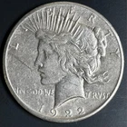 1922-S Peace Silver Dollar, XF+