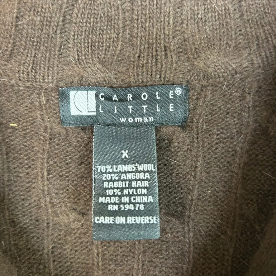 Cárdigan Carole Little para mujer con cremallera completa talla 1X lana de cordero tejido con cable Cabincore Foto 4 de 4