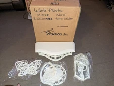 Wall Shelf White Plastic Bamboo 1986 #3067  Towel Holder Sconces & Butterfly Set