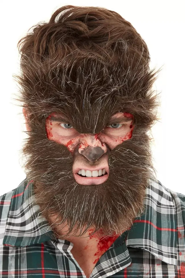 SMIFFYS Haarige Werwolf FX Halbmaske als Kostümzubehör für Halloween und Karneval