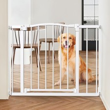 Great Gates Pet Gate - Durable Steel Gate for Stairs - Self-Closing Door  2-...
