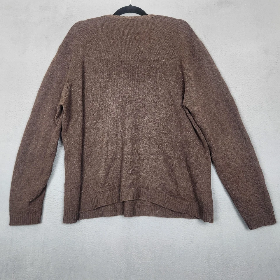 Merona Sweater Mens XL Brown 100% Cashmere V Neck Pullover Knit Soft Warm - Image 2 of 4