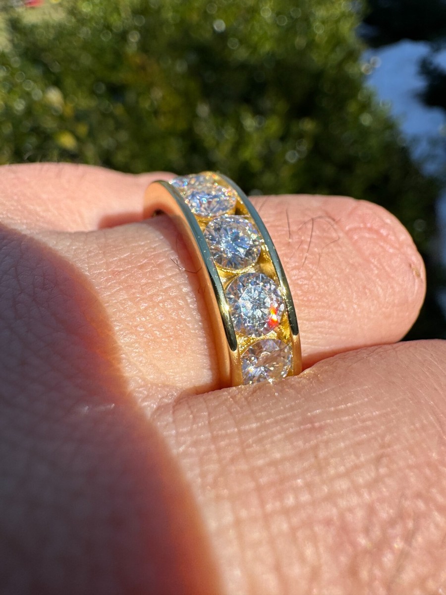 1.5mm Moissanite Shared Prong Eternity Ring - Eband001h